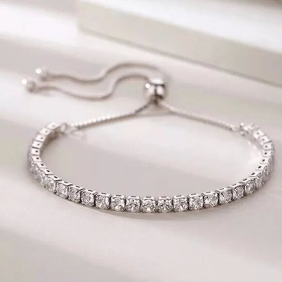 925 Sterling Silver Tennis Bracelet - Picture 1 of 5